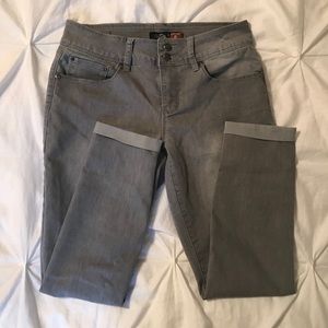 Royalty mid rise gray wash jeans, size 6